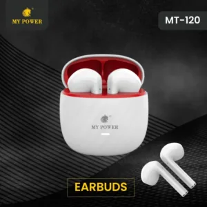 MY Power MT120 Earbuds With Loud Sound & high Bass| Type-C Charging Port Wireless Earbuds 6 Months Warranty