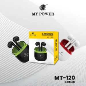 MY Power MT120 Earbuds With Loud Sound & high Bass| Type-C Charging Port Wireless Earbuds 6 Months Warranty