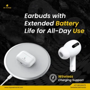 My Power MT15Pro ANC & ENC Earbuds |Handsfree HD Calling| Large Music PlayingTime| HighBass | Bluetooth Earbuds | Wireless Charging| Smart Touch Control| White Color