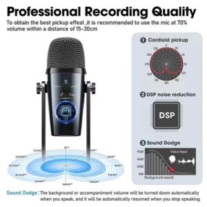 Jmary MC PW10 USB Microphone Condenser Podcast Microphone For Computer or Recordings