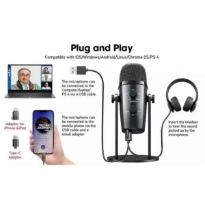 Jmary MC PW10 USB Microphone Condenser Podcast Microphone For Computer or Recordings