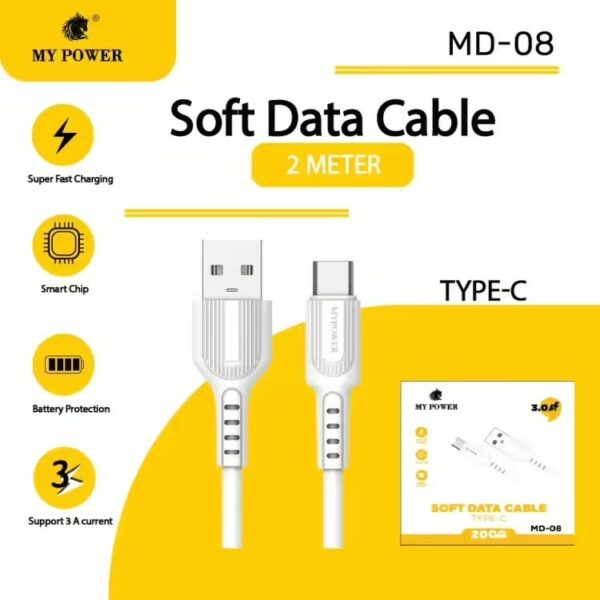 My Power Soft Data Cable Type-C MD08 2 Meters