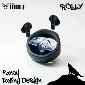 Asta WOLF ROLLY Wireless Earbuds with Upto 6 hours of playtime, 20+ hours Playtime Using Case | Fancy Rolling Design | 13mm Driver | IPX4 | Clear Calling | Quad Mic ENC | Fast Charging