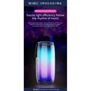 WiWU Thunder P40 Wireless Speaker Color Changeable Dazzling LED Light bass Portable With Microphone