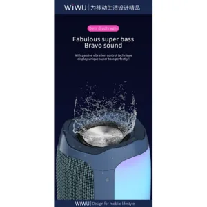 WiWU Thunder P40 Wireless Speaker Color Changeable Dazzling LED Light bass Portable With Microphone