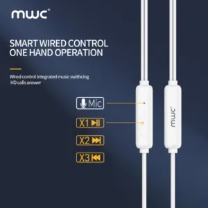 MWC MWE50 | Hi-Fidelity Wired Out-Ear Earphone | 14.2mm Dynamic Speaker | 1.2m TPE Cable | 3.5mm Audio Pin | Deep & Clean Bass | 6 month Warranty