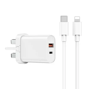 WiWU Wi-U002 C-L High Quality 20W PD+QC Fast Wall Charger With Usb C to Lightning Cable