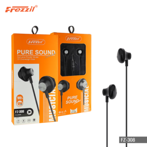 Frezzil FZ-308 3.5mm Jack Earphone Wired Headset Super Bass Sound Headphone Earbud with Mic for Mobile Phone