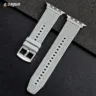 For Apple Watch 42 44 45 49 mm Nylon Braided Silicone Strap - Grey