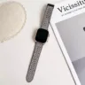 For Apple Watch 42 44 45 49 mm Silicone Lagging Air Ventilation Holes Replacement Straps - Grey