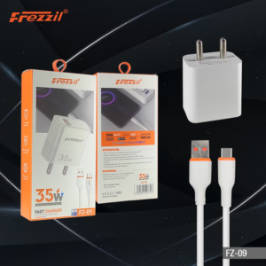 Frezzil FZ 09 35 W Round Two Pin Fast Charger With Type C Cable