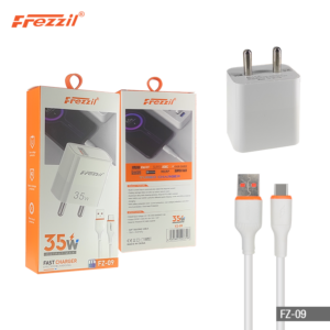 Frezzil FZ 09 35 W Round Two Pin Fast Charger With Type C Cable