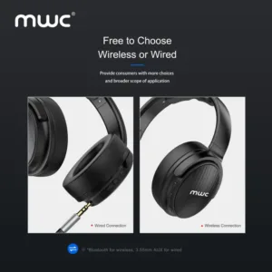 MWC Firo (MH01B) | Bluetooth 5.4 Headphone | HQ Stereo Sound | Standby Time 300H | Play Time 12 Hours | With 3.5mm Audio Jack