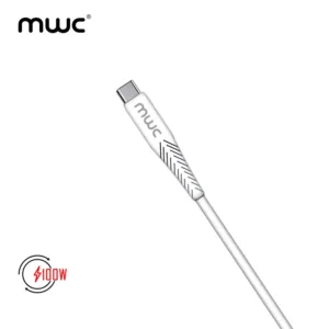 MWC MUC100W Data Cable | USB-A to Type-C 100W Ultra-Fast Charging Cable | Hign quality TPE/PVC | USB 3.1 | 5A - White