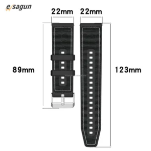 Quick Quick Release 22mm Nylon Fabric Wristband Silicone Watch Strap