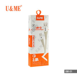 U&ME UM-01 USB To Micro Soft Fexible Durable Data Cable