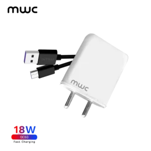 MWC Quick Charging Adapter With Type-C Cable And USB Port | QC3.0 Max 18W | MC-18W