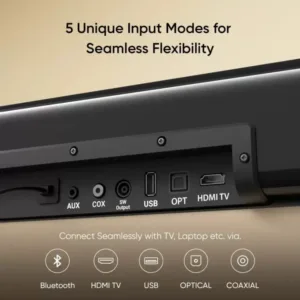 Mivi Fort S180 Soundbar With Sub woofer, 180W, Surround Sound, 180 W Bluetooth Soundbar (Black, 2.1 Channel)