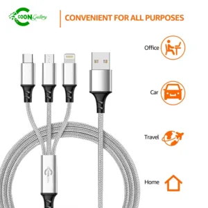 COON  CN10 3 in 1 Stable Data Cable With Fast and Safe Charging