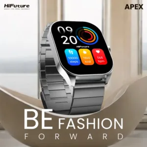 HiFuture Apex Smart Watch | Stainless Steel | Wireless Calling | 2.04 Inch Amoled Display | IP68 Water Resistant | 7 Days Battery Life