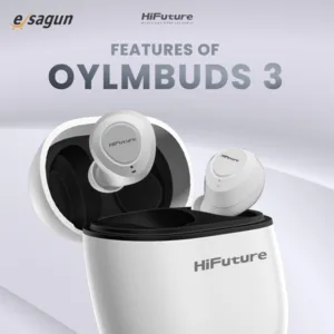 HiFuture OlymBuds3 | Super LightWeight | Powerful Bass | 6MM Driver | Wireless 5.3 | Up to 25 Hours of Playtime | Comfort Fit