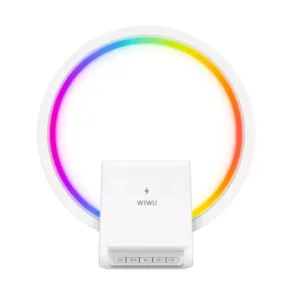 Wiwu 2 in 1 Wireless charger speaker | Led Wireless Recharchable Speaker| Multifunctional Desk Lamp