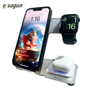 3 in 1 Wireless Charging Station 15 Watt Fast  Ultra Thin Design