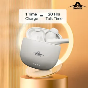 ARROWS P137 Extra Bass Wireless Earbuds With ENC For Clear Sound | Ultra low Latency 45ms | 20Hrs Talk Time | Environmental Noise Cancellation With Tap Operation | 6 Months Warranty