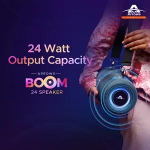 Arrows Boom 24 Wireless Portable Speaker | 24 Watt | Tws Function | Play Time 6-8 Hours | 5000 Mah Battery | BT 5.3 | Type C Charging | Drive 78MM*2 | RGB light Function | Six Months Warranty