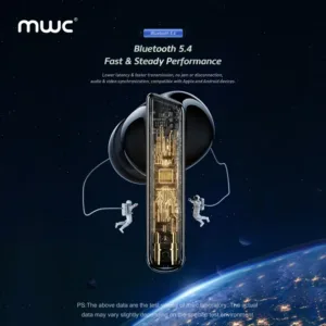 MWC EarPods Pro (MT999) | Bluetooth 5.4 Premium TWS | ANC & ENC (4 mics) | 10mm Driver | RGB Light | 10ms Ultra Low Latency | iPx6 Water Resistance | 40Hours Playtime