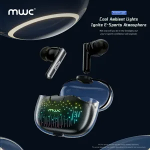 MWC EarPods Pro (MT999) | Bluetooth 5.4 Premium TWS | ANC & ENC (4 mics) | 10mm Driver | RGB Light | 10ms Ultra Low Latency | iPx6 Water Resistance | 40Hours Playtime