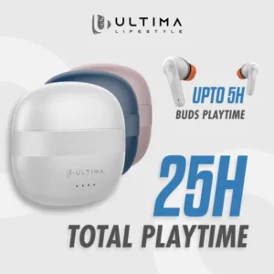 Ultima Atom 820 Earbuds With 25Hrs Playtime | Fast Charging | 13MM Drivers | IPX5 Sweat Proof | ENC Noise Cancellation Bluetooth Wireless Earbuds