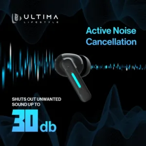 Ultima Blaze Gaming Earbuds with ANC | 42 Hours Playtime | 4 Mics with ENC | 15 Meters Range | Dual Tone with Blazing LEDs | Rampage Mode (40 MS) | IPX4 Rated | 5C BOOST Charging Wireless Earbuds