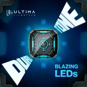 Ultima Blaze Gaming Earbuds with ANC | 42 Hours Playtime | 4 Mics with ENC | 15 Meters Range | Dual Tone with Blazing LEDs | Rampage Mode (40 MS) | IPX4 Rated | 5C BOOST Charging Wireless Earbuds