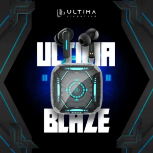 Ultima Blaze Gaming Earbuds with ANC | 42 Hours Playtime | 4 Mics with ENC | 15 Meters Range | Dual Tone with Blazing LEDs | Rampage Mode (40 MS) | IPX4 Rated | 5C BOOST Charging Wireless Earbuds