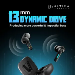 Ultima Blaze Gaming Earbuds with ANC | 42 Hours Playtime | 4 Mics with ENC | 15 Meters Range | Dual Tone with Blazing LEDs | Rampage Mode (40 MS) | IPX4 Rated | 5C BOOST Charging Wireless Earbuds