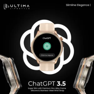 Ultima Watch Circle 2.0 Smartwatch |In-build ChatGPT | 3ATM Waterproof | 1.43 TRU AMOLED Display | 2.5D Curved Glass | 100+ Sports Modes | BT Calling | Super Slim with Premium Zinc Alloy Frame Smart Watch