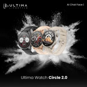 Ultima Watch Circle 2.0 Smartwatch |In-build ChatGPT | 3ATM Waterproof | 1.43 TRU AMOLED Display | 2.5D Curved Glass | 100+ Sports Modes | BT Calling | Super Slim with Premium Zinc Alloy Frame Smart Watch