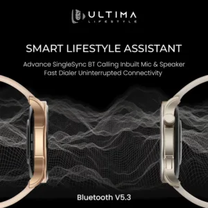 Ultima Watch Circle 2.0 Smartwatch |In-build ChatGPT | 3ATM Waterproof | 1.43 TRU AMOLED Display | 2.5D Curved Glass | 100+ Sports Modes | BT Calling | Super Slim with Premium Zinc Alloy Frame Smart Watch