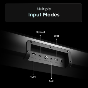 MIVI Fort R320 320W Bluetooth Soundbar with Remote (Cinematic Surround Sound, 2.1 Channel, Black)