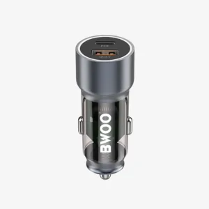 BWOO CC95  45W USB-C Car Charger 2 Ports Transparent And Gray