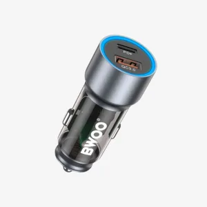 BWOO CC95  45W USB-C Car Charger 2 Ports Transparent And Gray