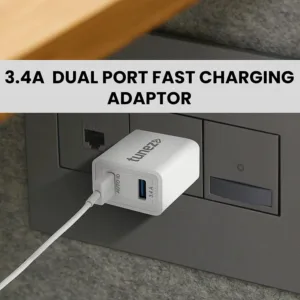 Tunez C20 3.4A Dual Port 17W Fast Charging Adaptor | Made In India | USB-A Charger