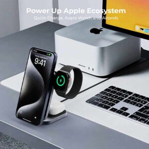 AUKEY LC-MC312 MagFusion Z Qi2 3-in-1 Foldable Wireless Charging Station