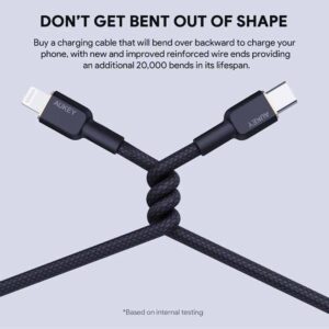 Aukey CB-NCL1 Nylon Braided USB-C To Lightning Cable