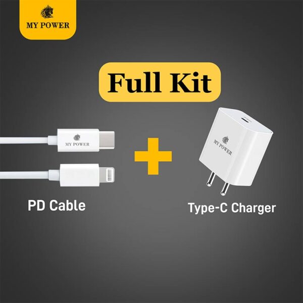 MyPower PD Charger Kit 20W, Indian Pin (Dock + PD Cable)