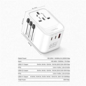 3 USB Ports 65W GaN Travel Adapter Z6