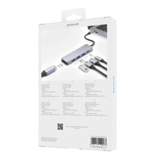 Type-C-HUB Proove Iron Link 5 in 1 (3USB3.0 + Tyce C + HDMI)