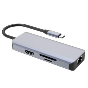 Type-C-HUB Proove Iron Link 6 in 1 (2USB3.0 + SD/TF + RJ45 + HDMI)