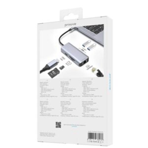 Type-C-HUB Proove Iron Link 6 in 1 (2USB3.0 + SD/TF + RJ45 + HDMI)